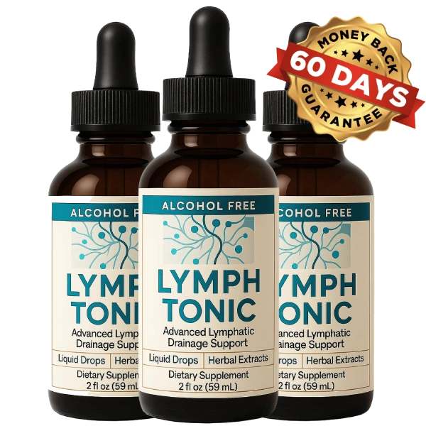 Lymph Tonic herbal supplement bottles with drops